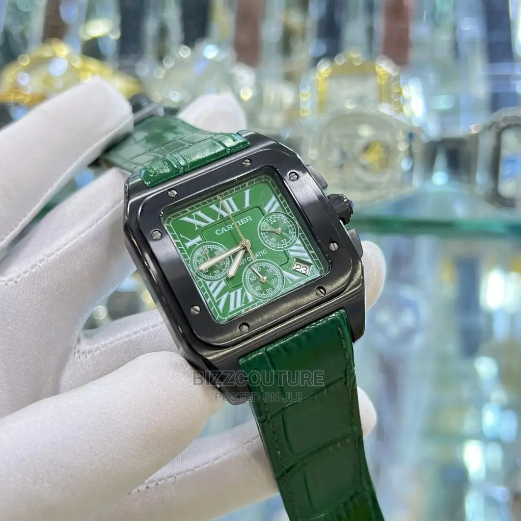 Original CARTIER GREEN DIAL Leather Strap Available in Store
