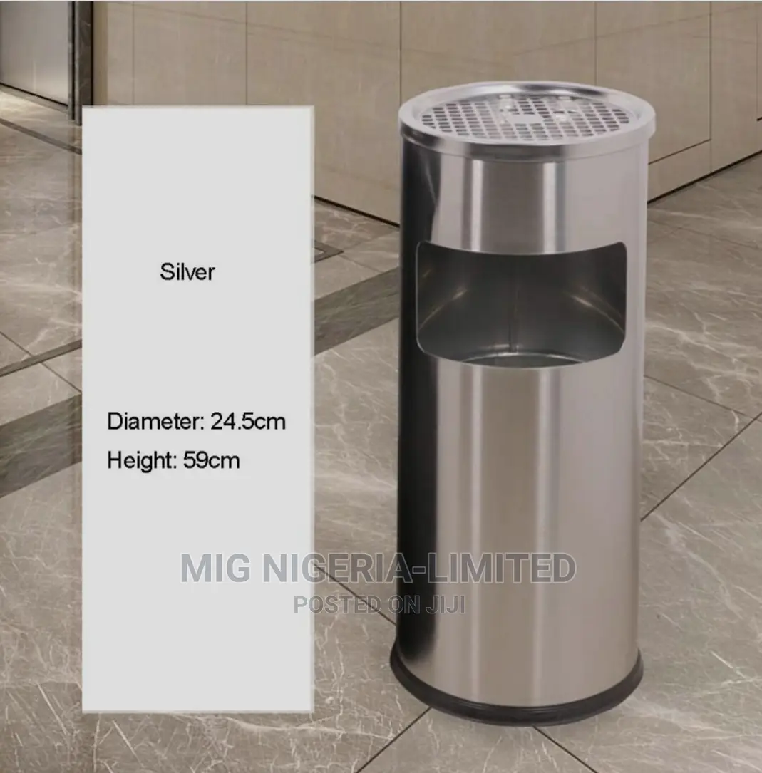 Free Standing Astray Stainless 30L Dustbin With Inner Trash