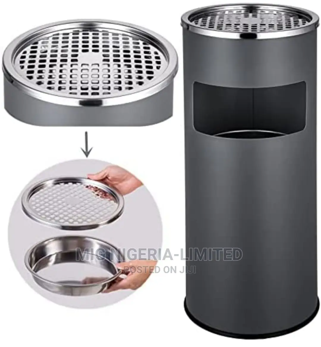 Free Standing Astray Stainless 30L Dustbin With Inner Trash