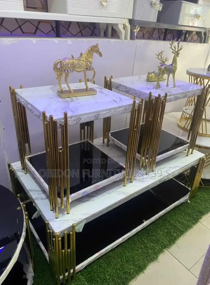 Portable Marble Table and Side Stools