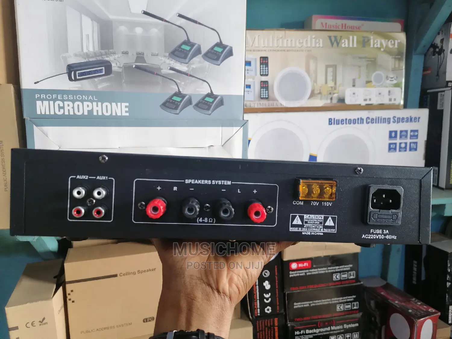 Portable Two Zone Bluetooth Amplifier With Remote Control