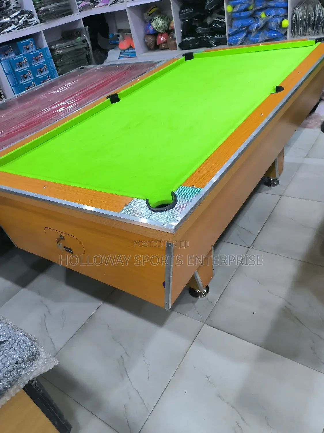 Greenish Snooker Board With Complete Accessories