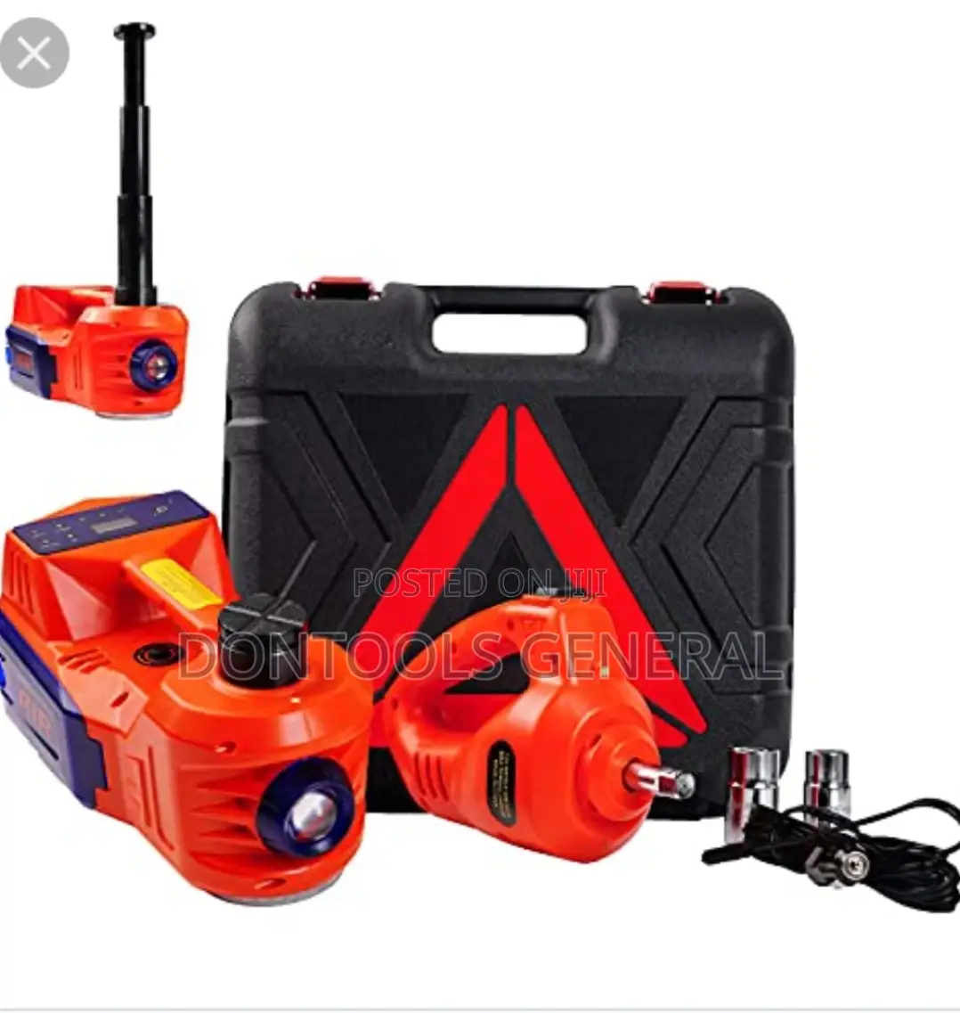 Electric Car Jack Wheel Spanner and Tyre Pump 3in 1
