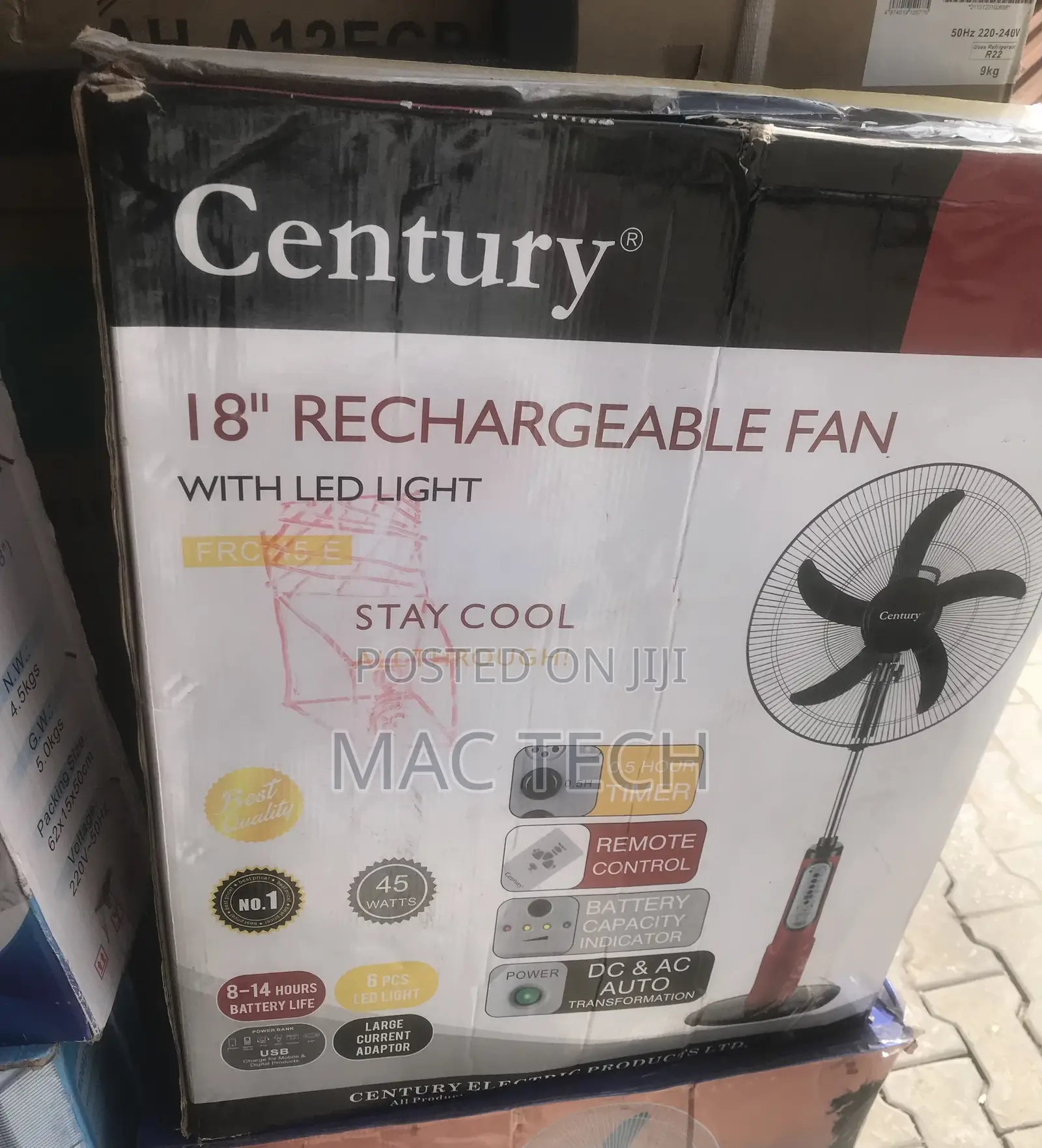Century 18 Inches Rechargeable Standing Fan