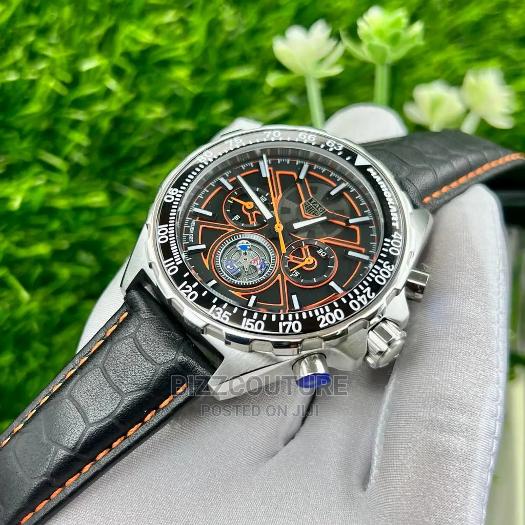 Original TAG HEUER Leather Strap Watch Available in Store