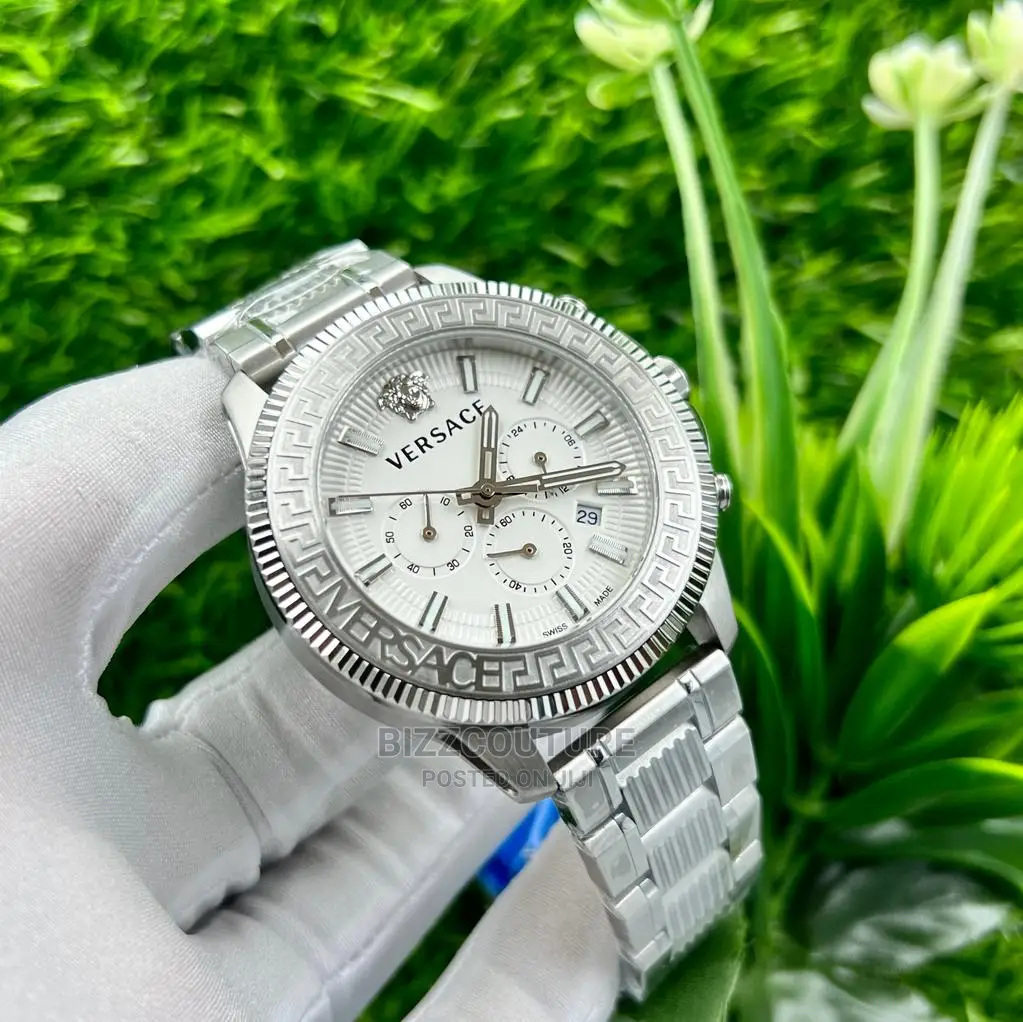 Original VERSACE Silver Steel Watch Available in Store
