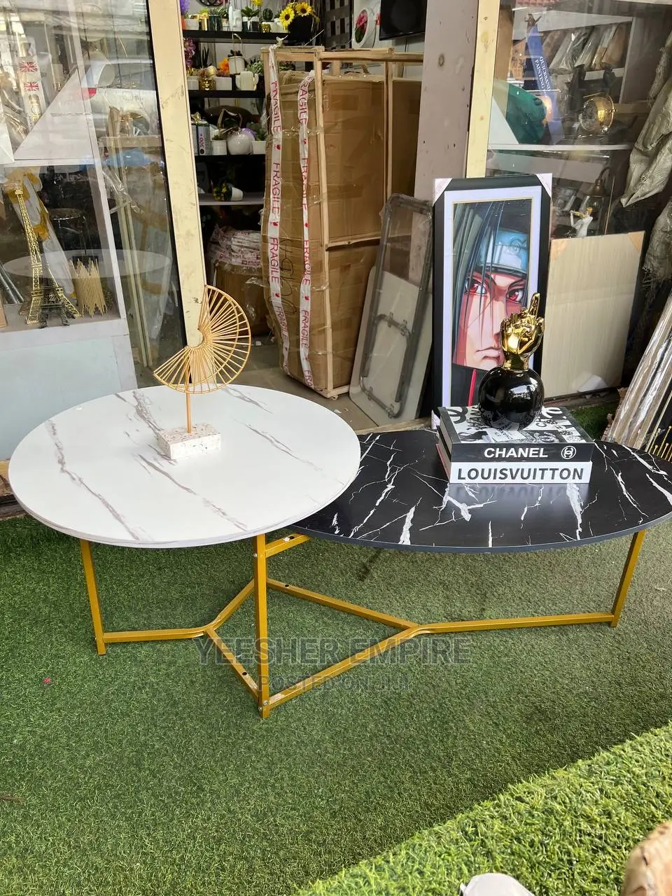 2in1 Faux Marble Center Table