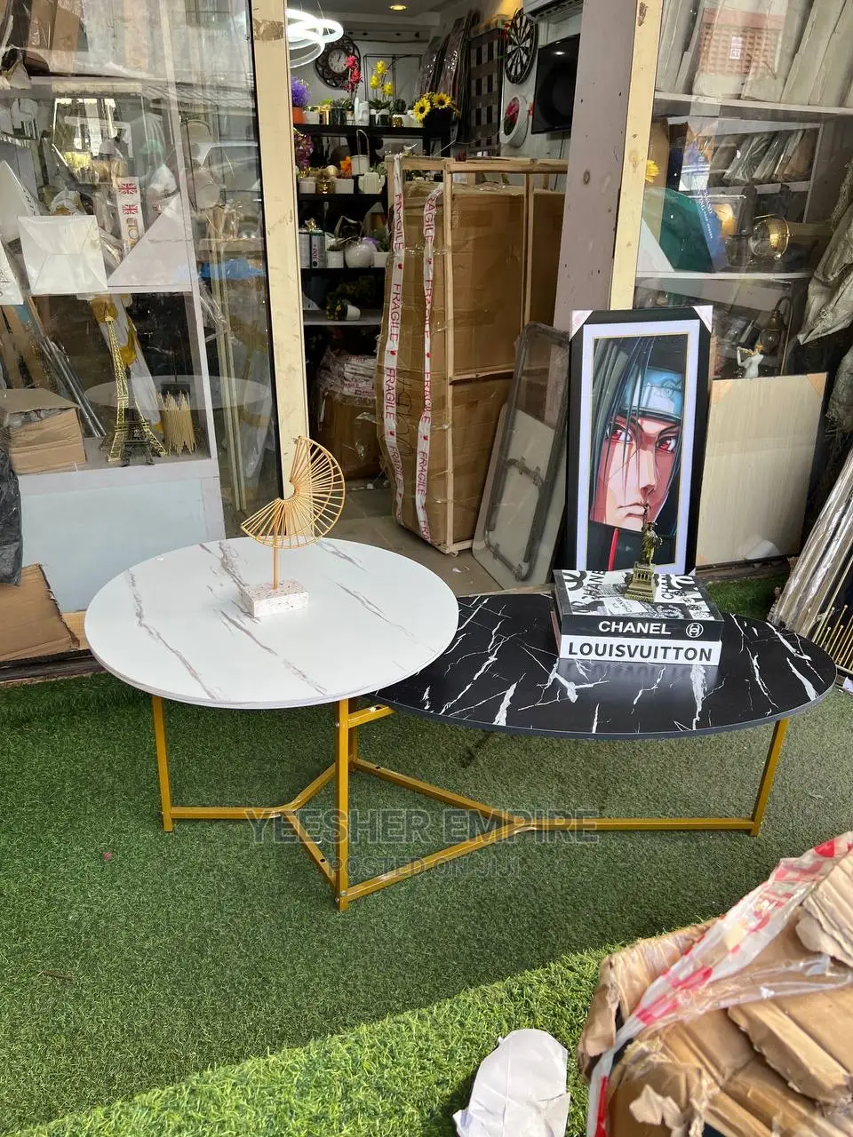 2in1 Faux Marble Center Table