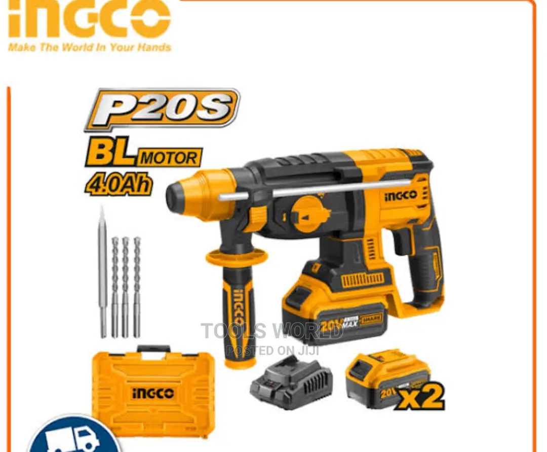 Rotary Hammer Drill Driver 20V With Battery and Charger