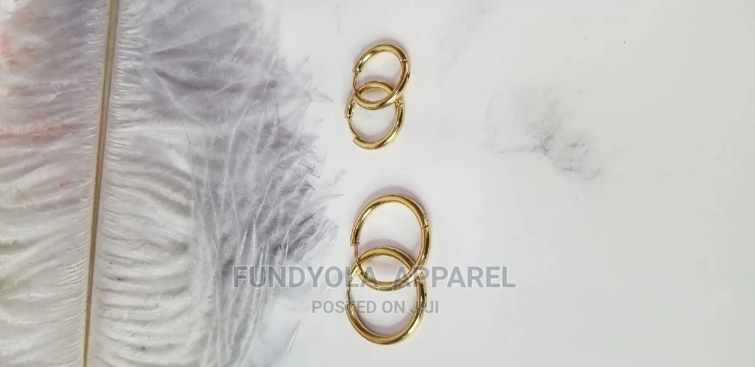 Pure Stainless Steel Loop Gold Earring