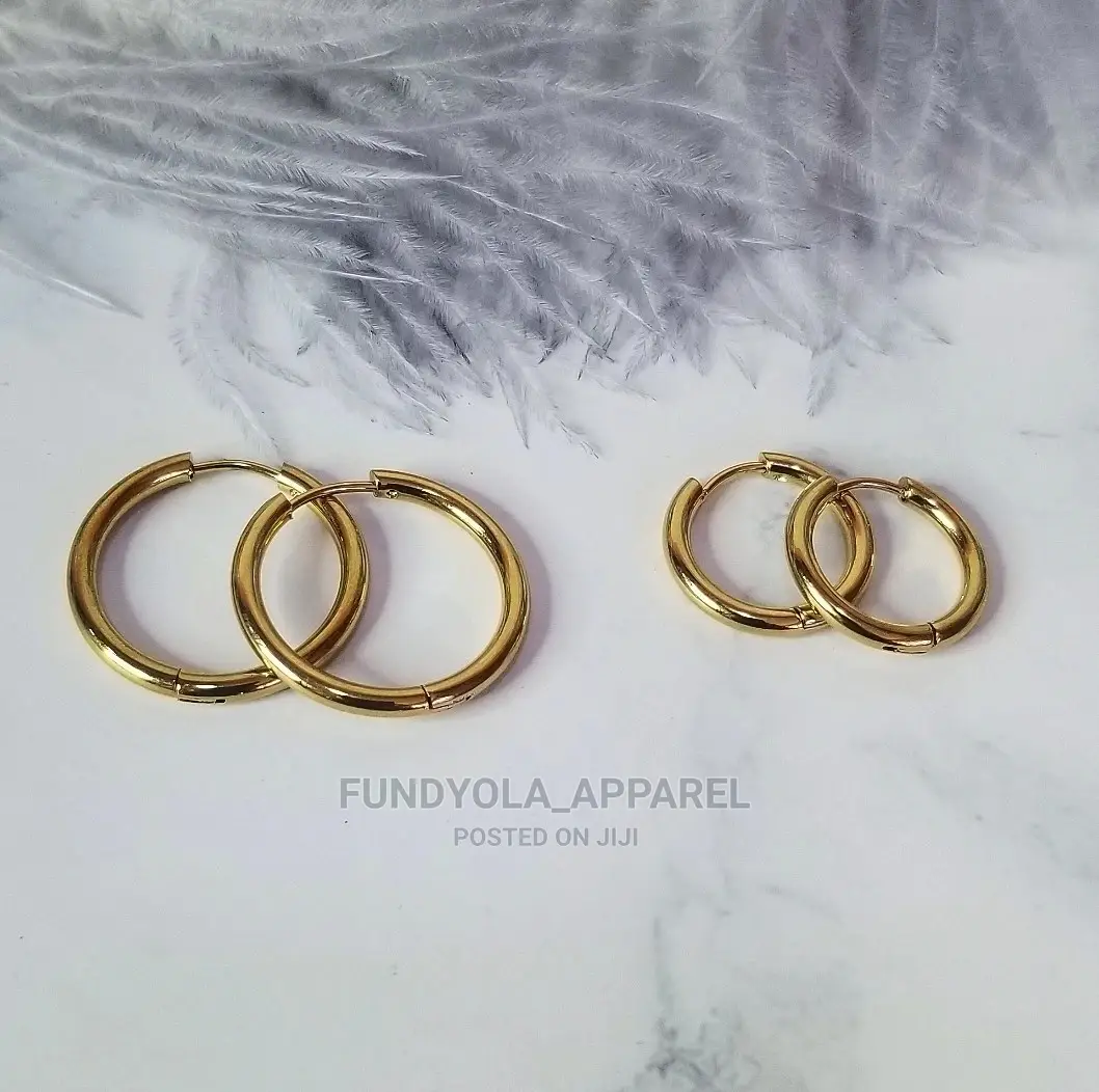Pure Stainless Steel Loop Gold Earring
