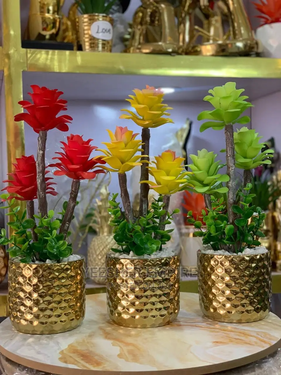 Luxury Gold Pot Island Flowers