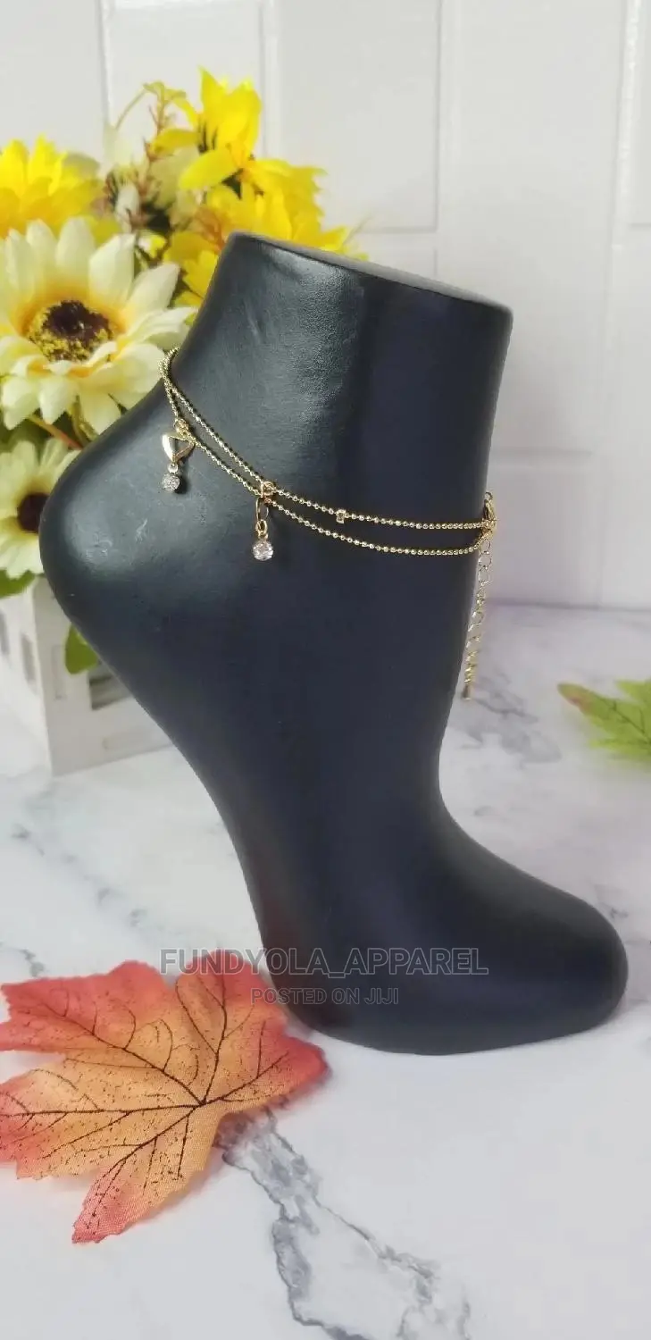 Gold Pure Two Layers Steel Leg Chain Anklet