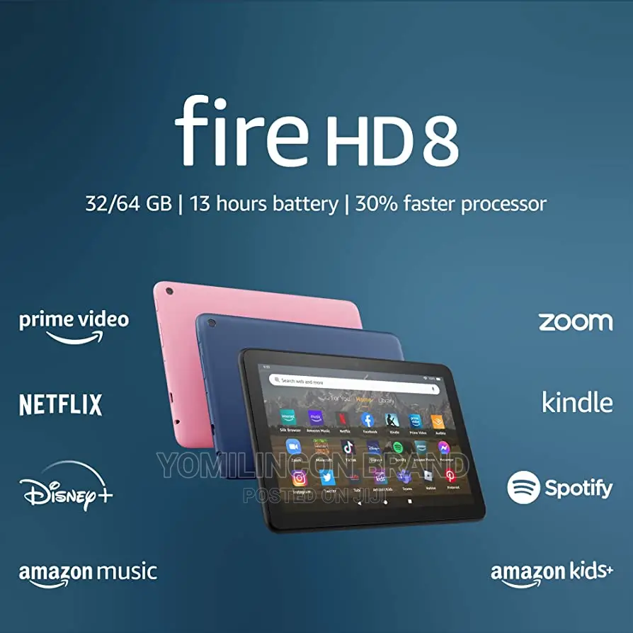 New Amazon Fire HD 8 64 GB Black