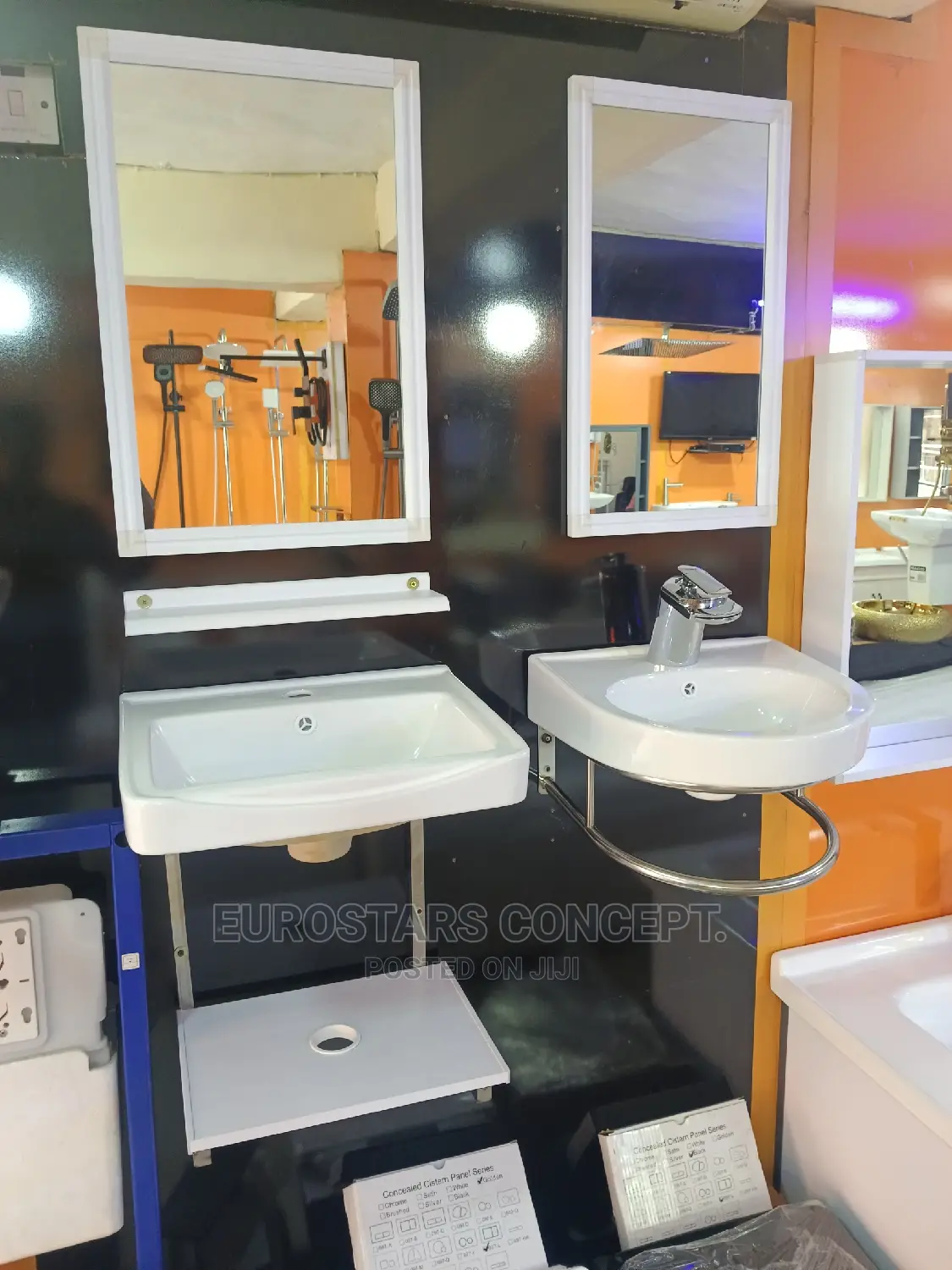 Wall Hanging Basin With Mirror