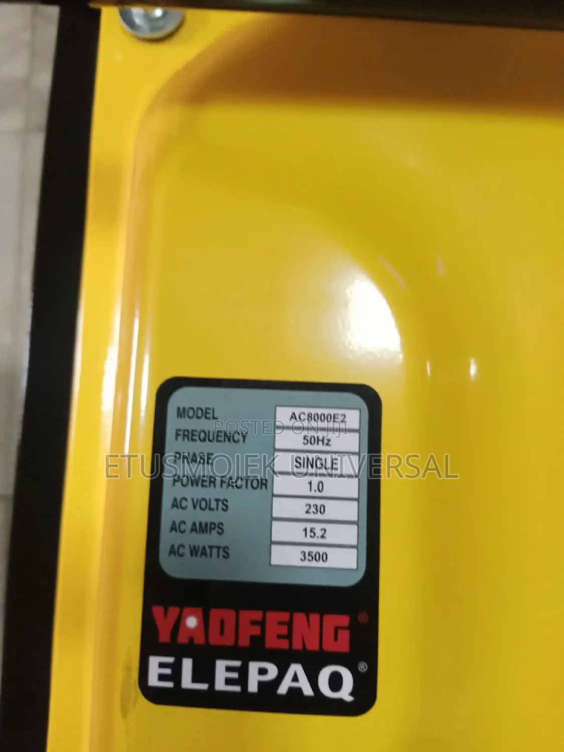 Original Elepaq AC8000E2 (3.5kva) Yoafeng Generator