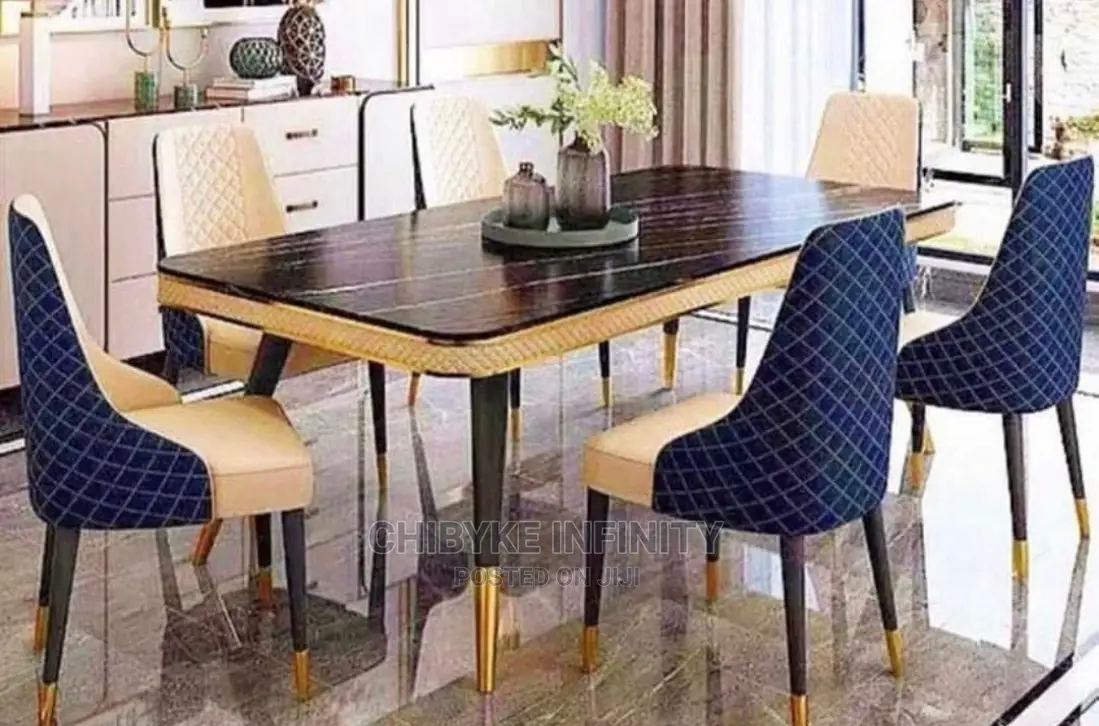 Quality Royal MARBLE DINING TABLE With 6-Exotic CHAIRS