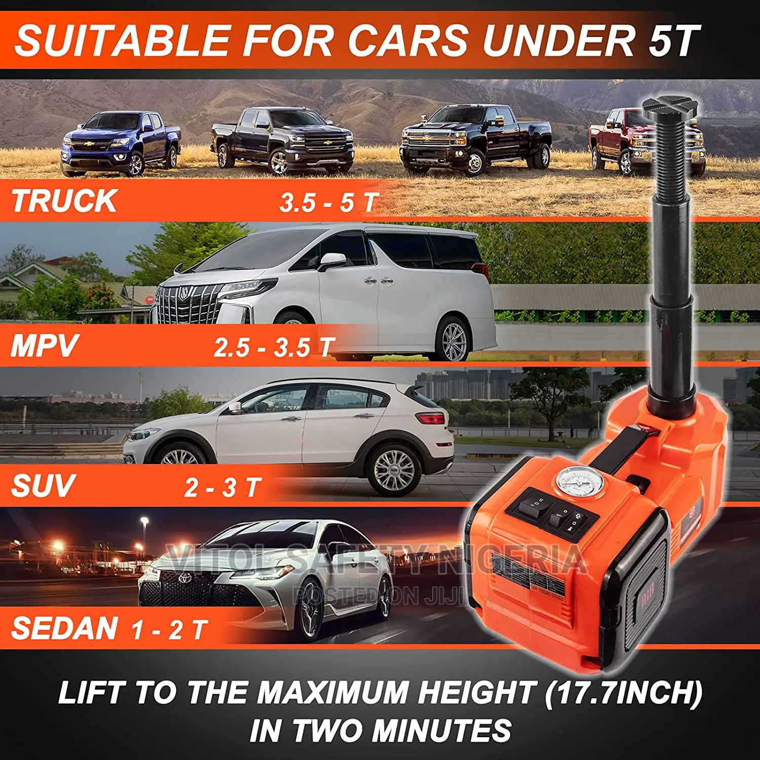 Electric Hydraulic Car Jack 12V
