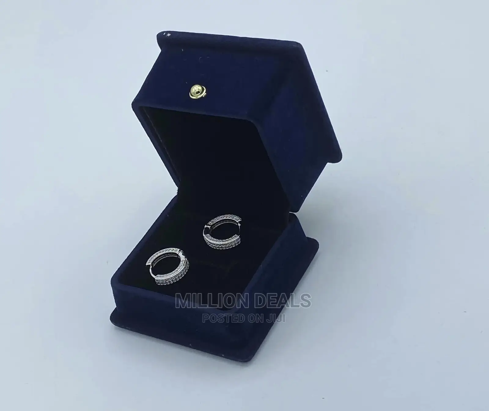 Iced Hoop Ball Luxury Men's Silver Earrings