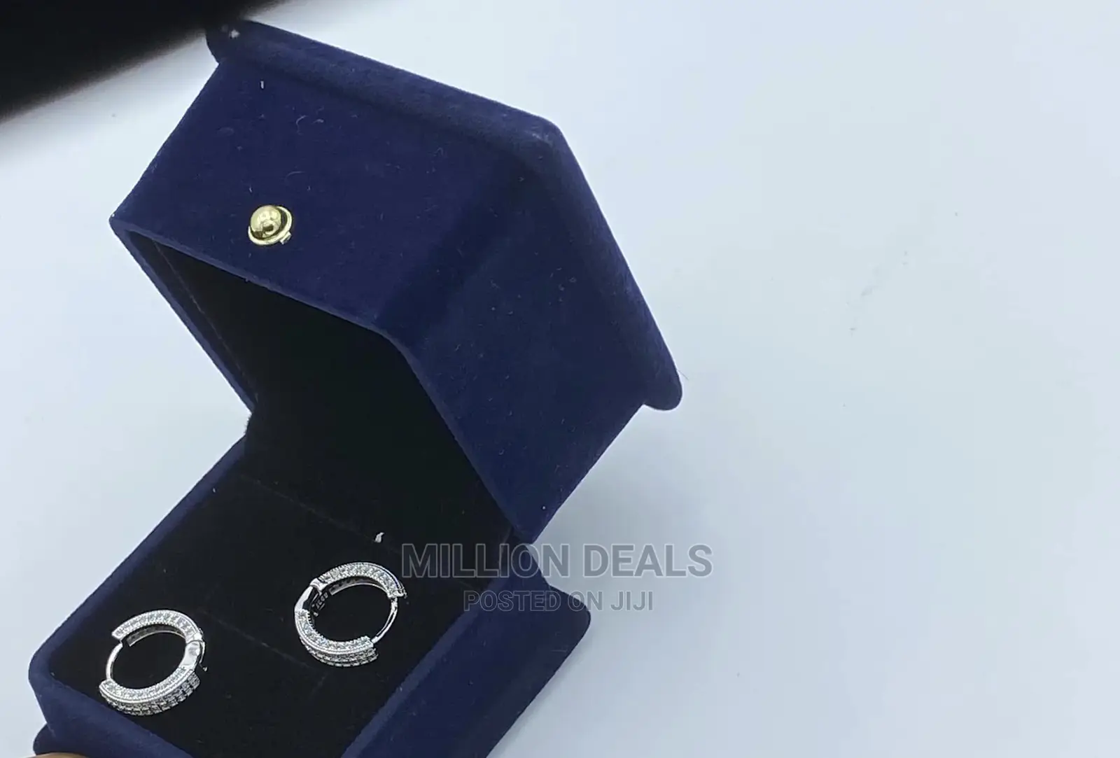 Iced Hoop Ball Luxury Men's Silver Earrings