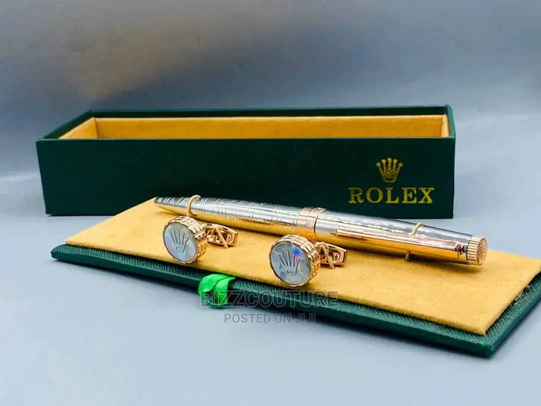 Original ROLEX Gold CUFF LINKS PEN Available in Store