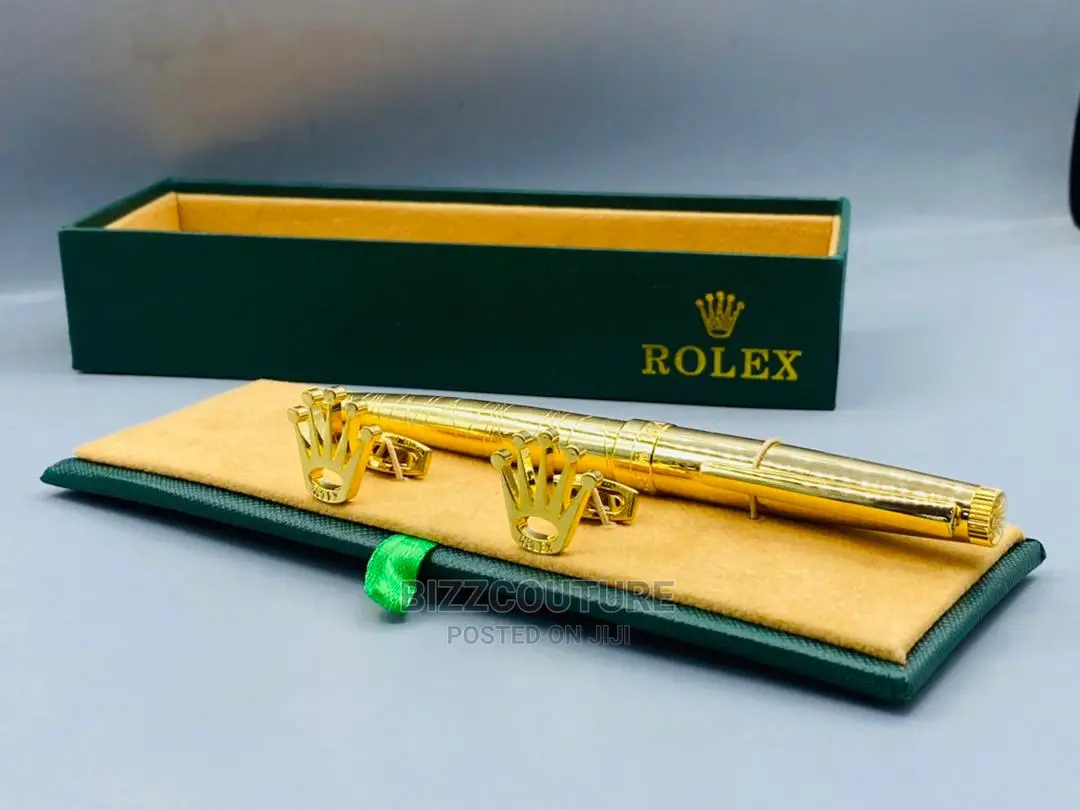 Original ROLEX Gold CUFF LINKS PEN Available in Store