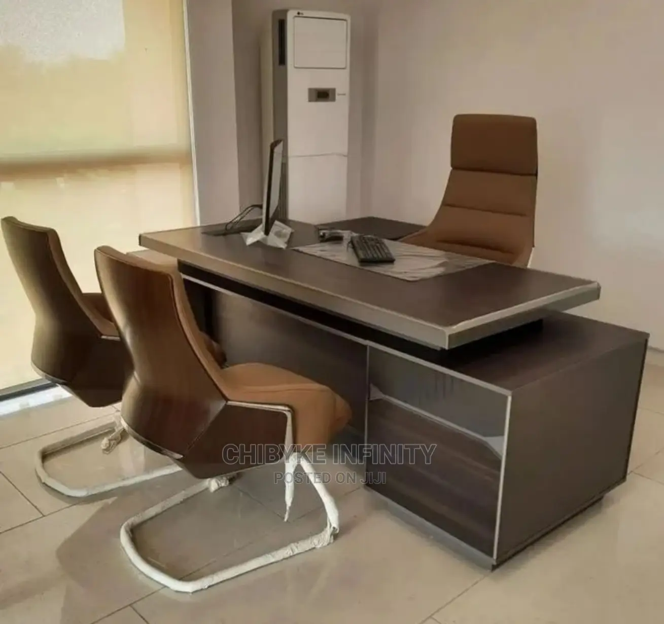 Office Table, Executive Office Chair and 2-Visitor's Chair