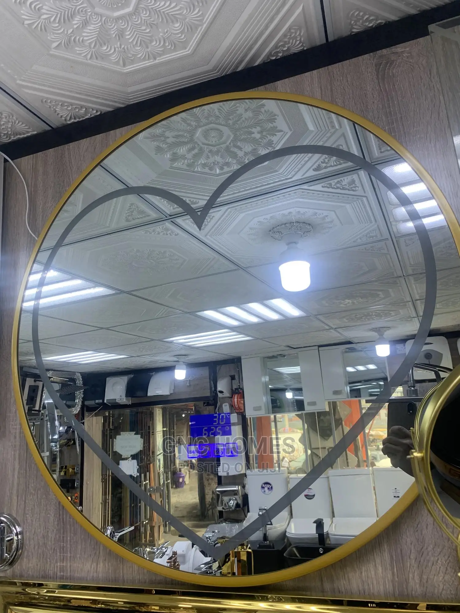 Gold Frame Mirror Led 80cm