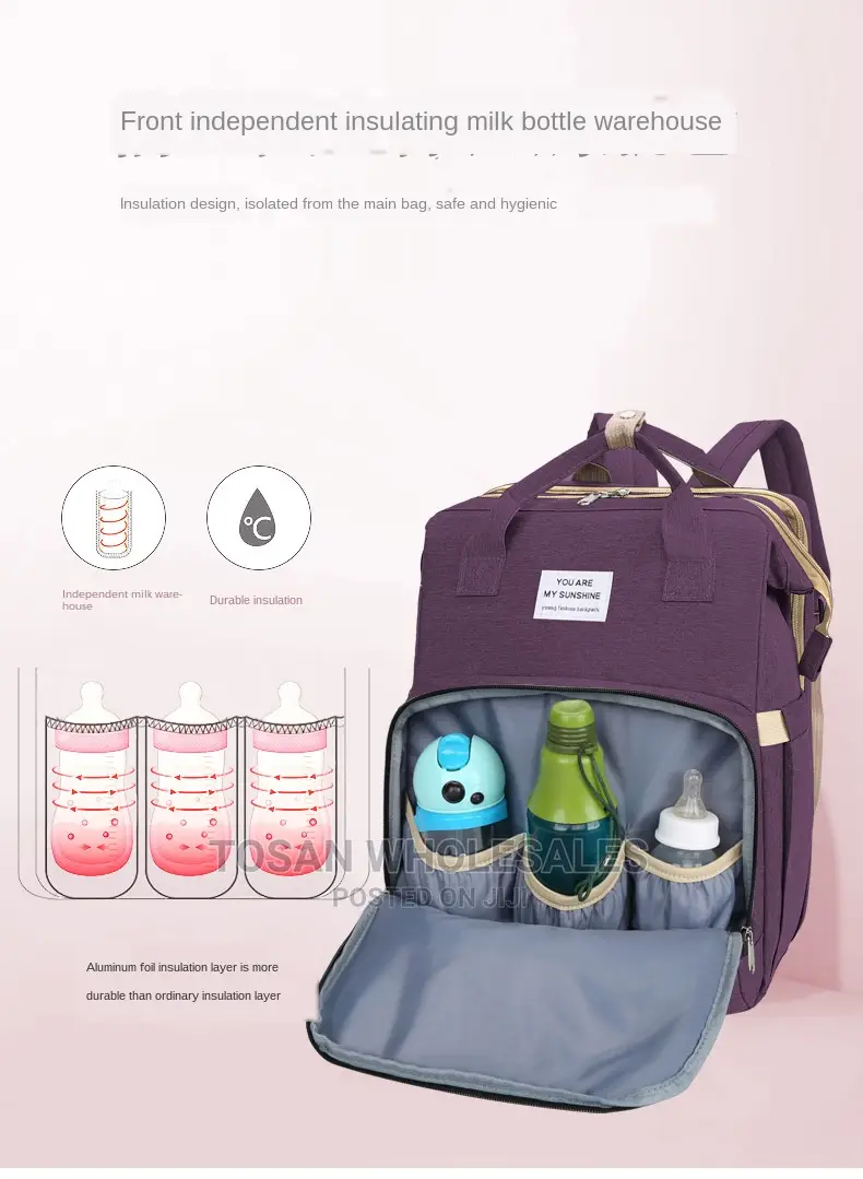 Quality Foldable Baby Travel Diapers Bag With Bed Crib