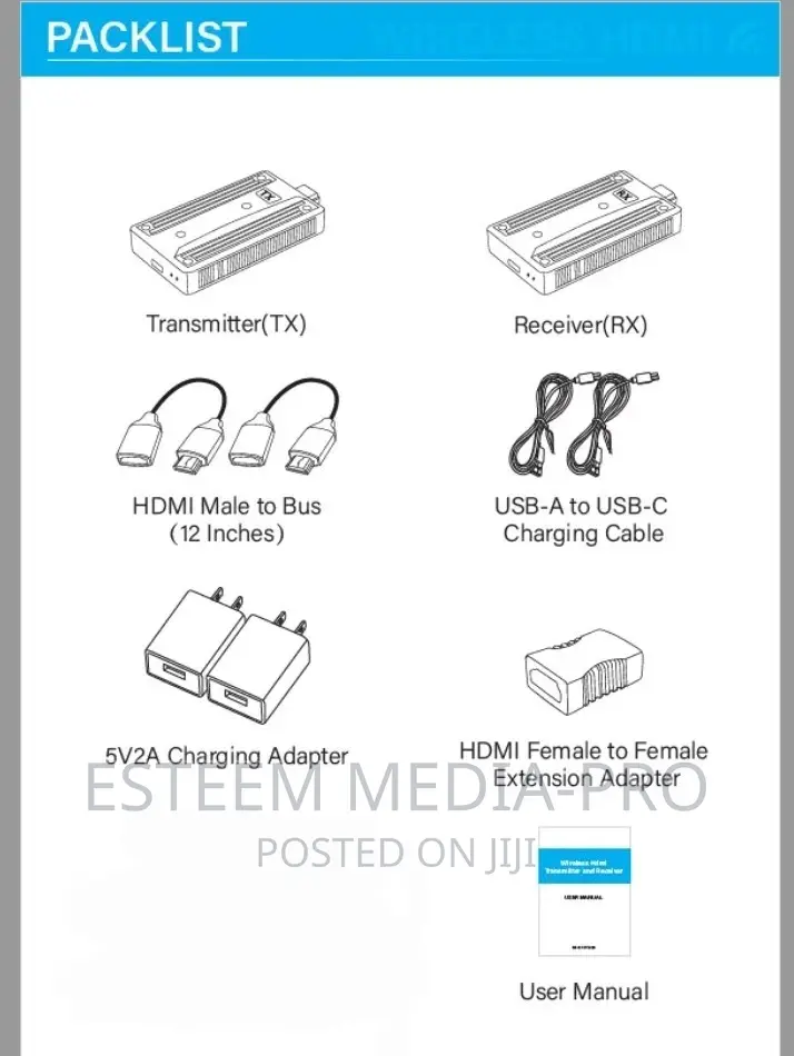 UHD Wireless HDMI Transmitter and Receiver 1TX to 1RX