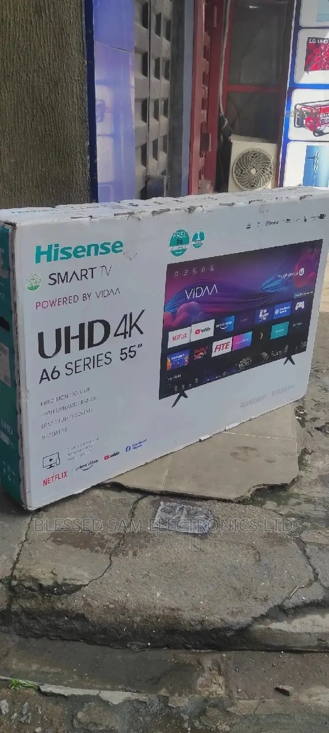 Hisense UHD Flameless Tv 55"Inch Digital Smart>Netflix Ap