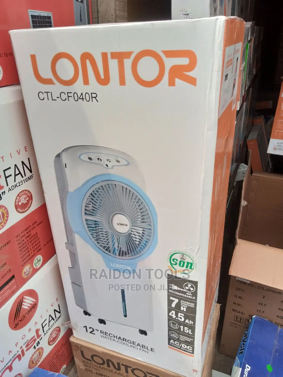 12" Reachable Water Cooling Fan, Lontor