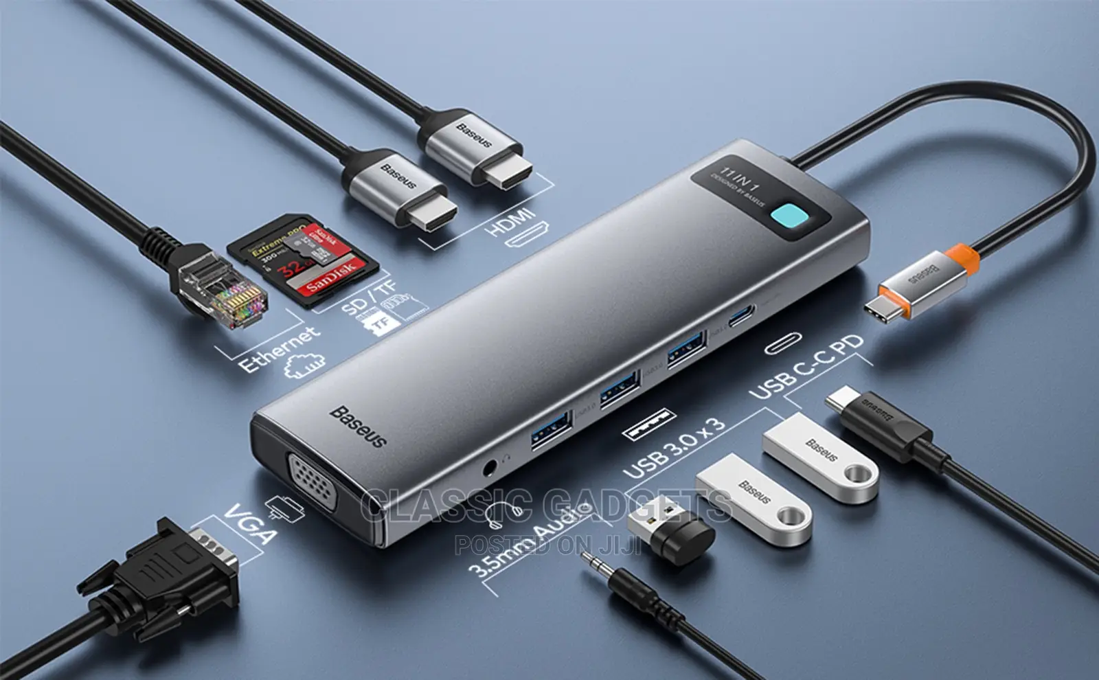 Baseus Usb-C Metal Gleam Series 11-in-1 Multifunctional Hun