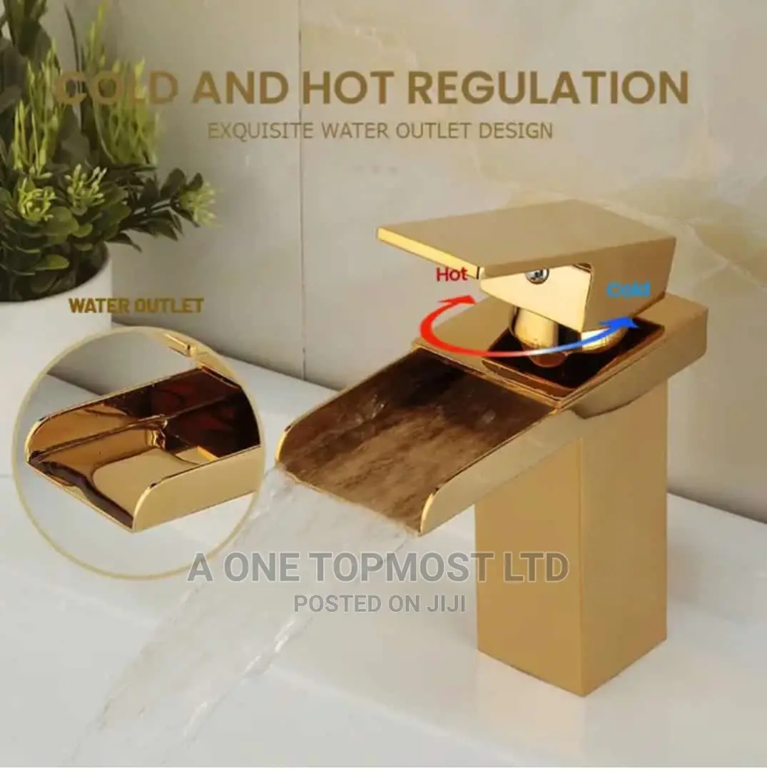 Gold Basin Mixers (Water Flow)