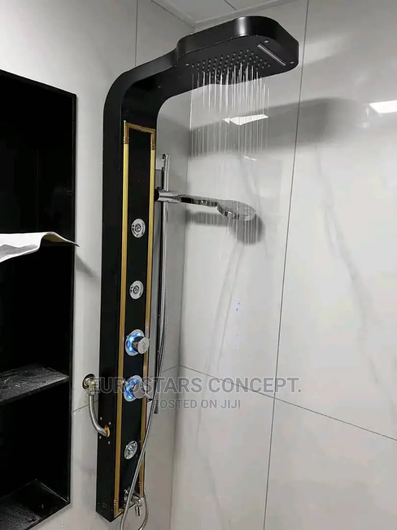 Black an Gold Shower Panel