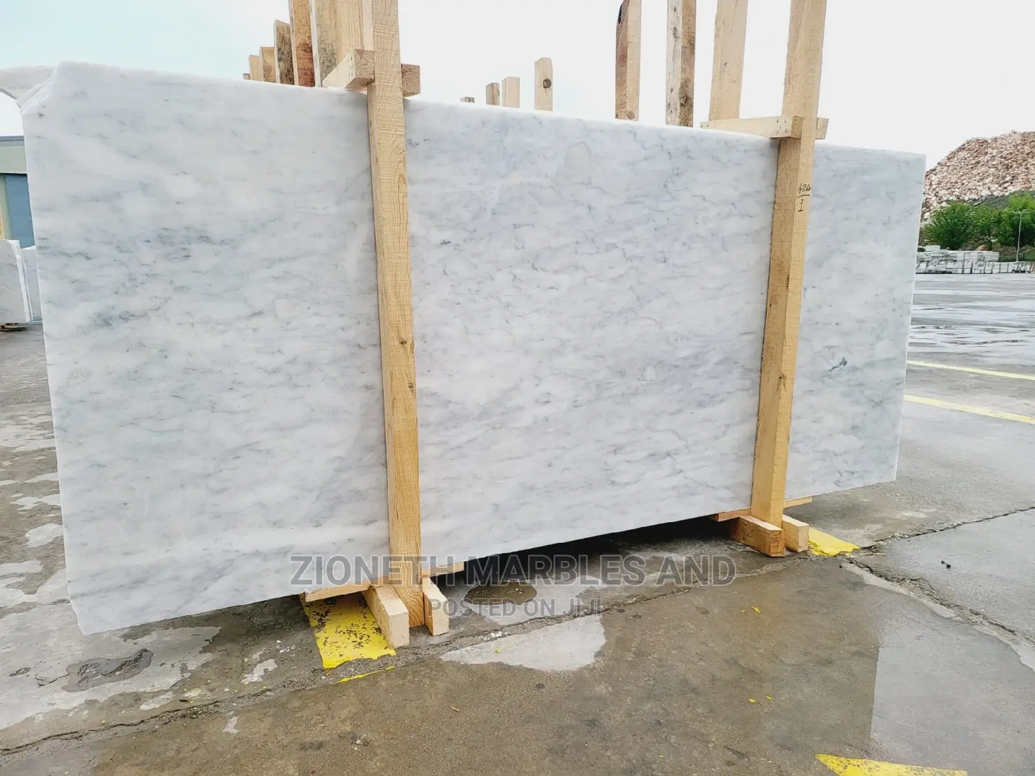 Italian White Carara Marble Slab