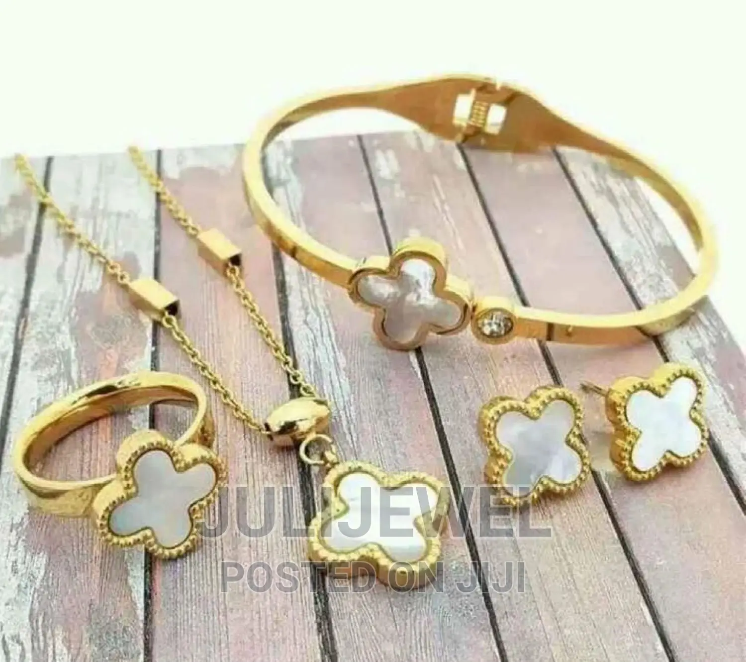 Van Cleef Arpels Necklace, Earrings, Ring and Bangle Set