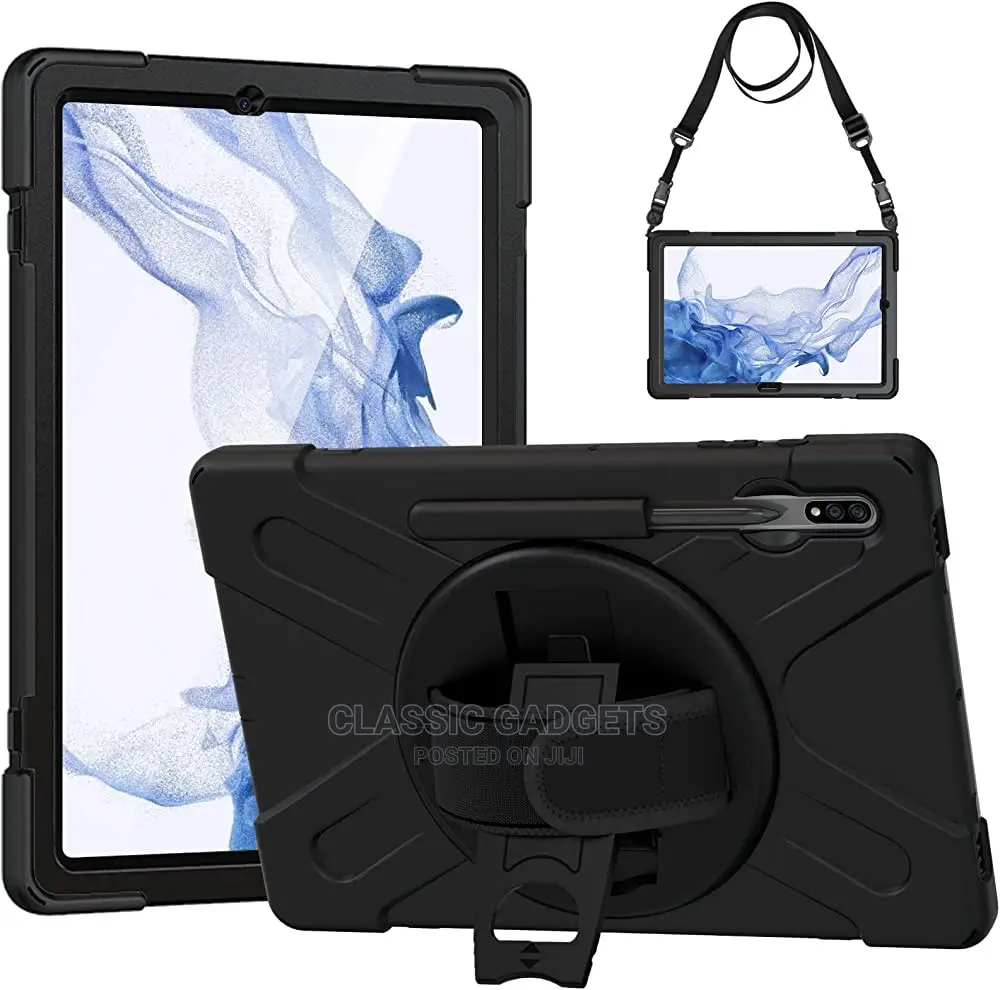 Rugged Case With Hand Strap for Samsung Galaxy Tab S7/S8