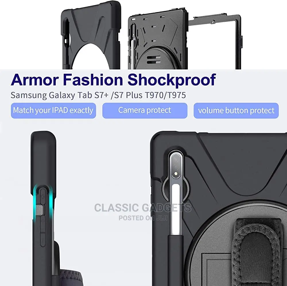Rugged Case With Hand Strap for Samsung Galaxy Tab S7/S8