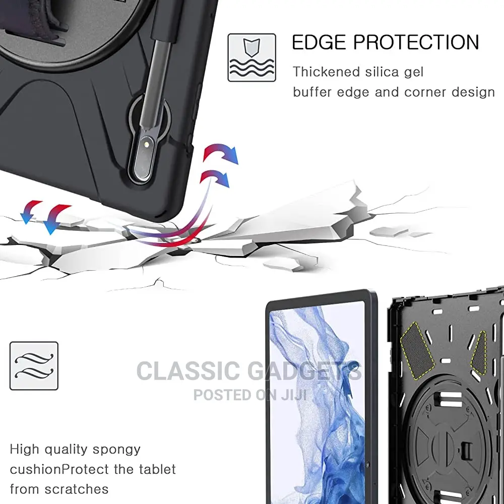 Rugged Case With Hand Strap for Samsung Galaxy Tab S7/S8