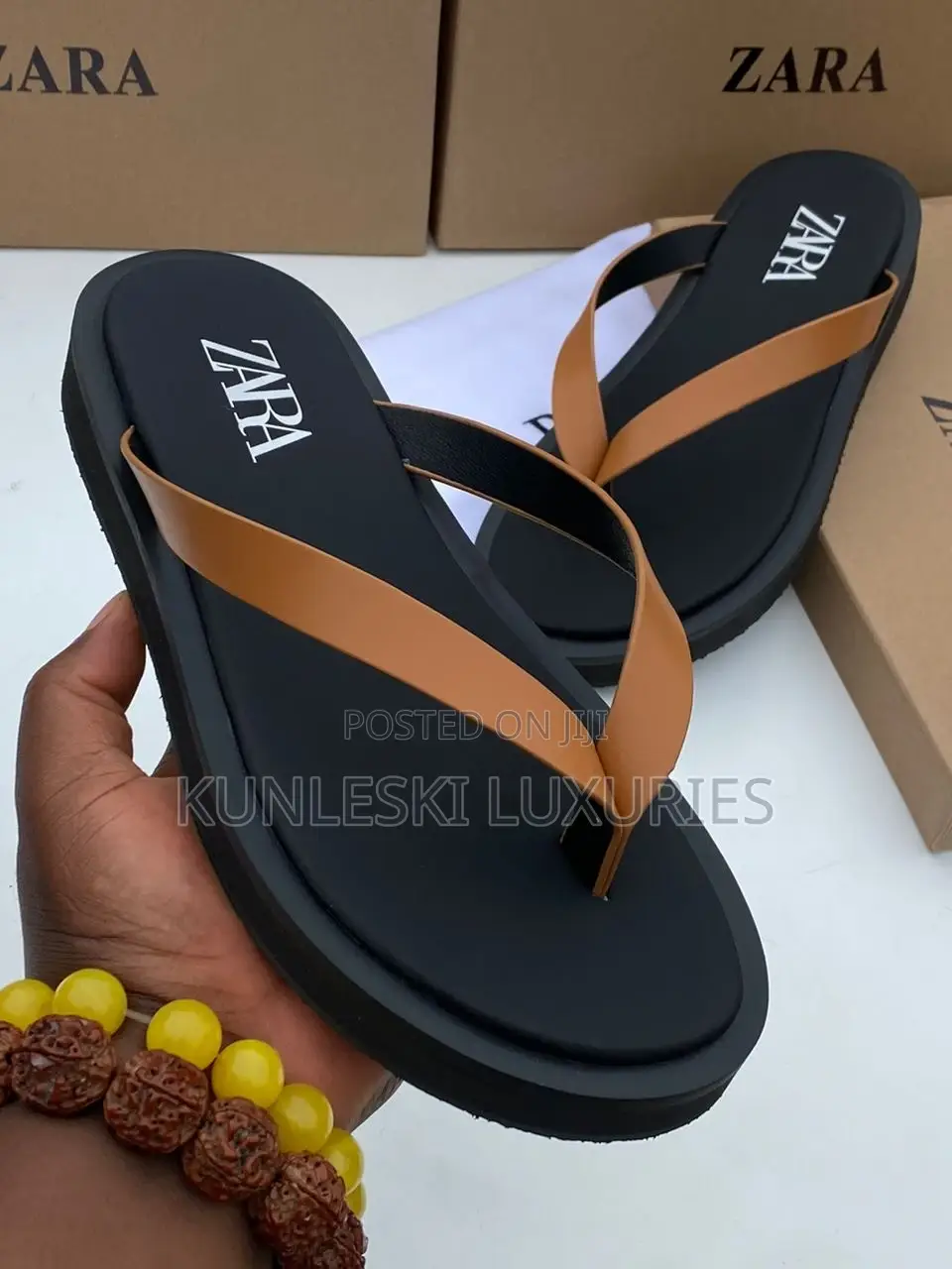 Original Zara Men Leather Slippers
