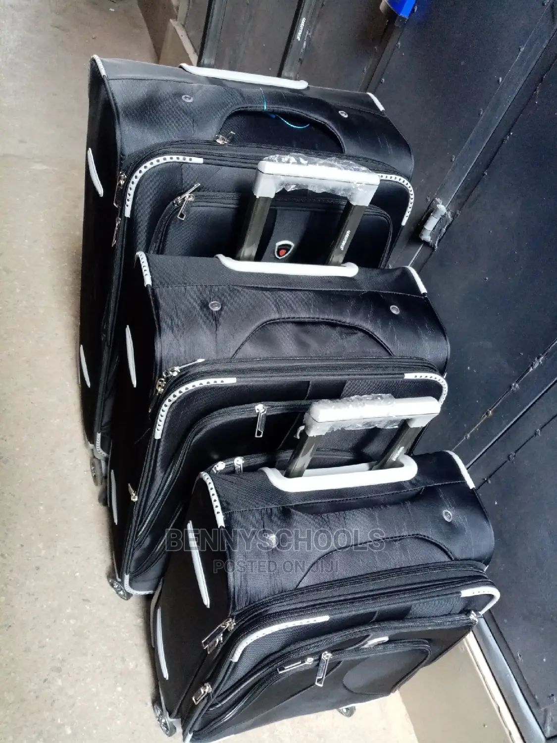 Set of 3 Black Goodpartner Traveling Luggage Boxes