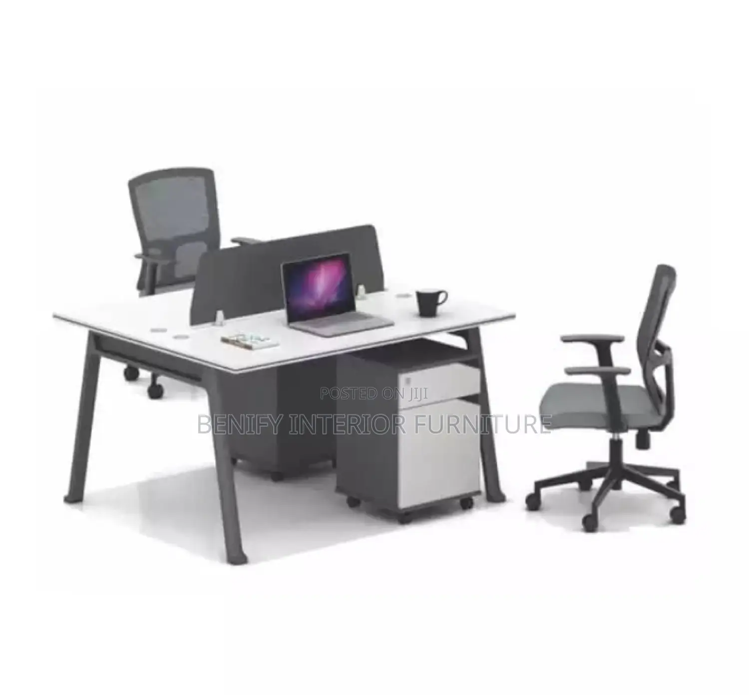 2 Seater Modern Office Workstation and Mobile Drawer