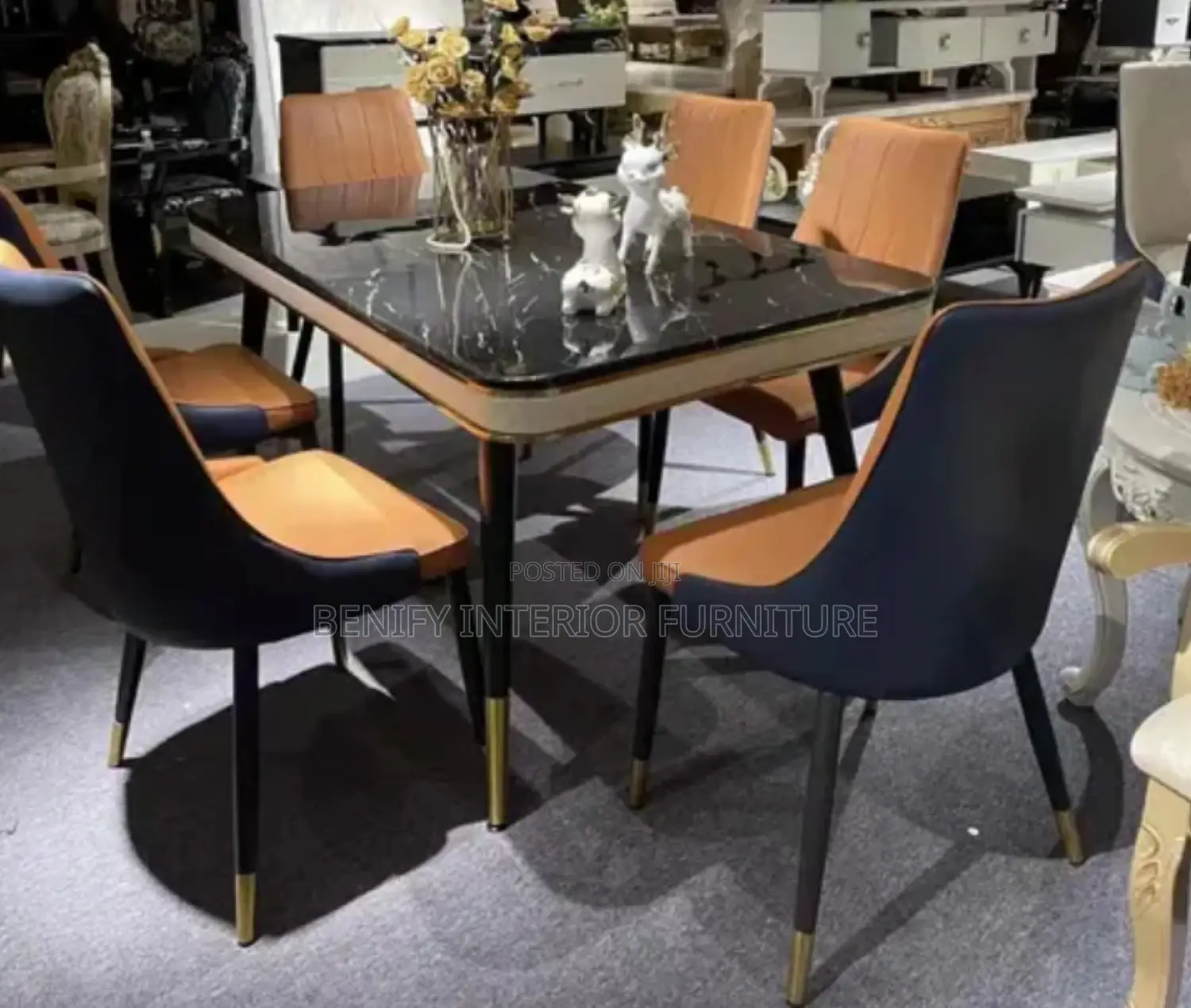 6 Seater Marble Dining Table