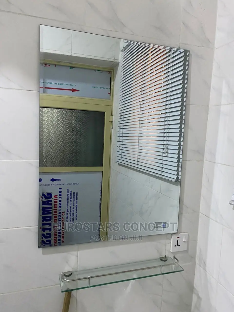 Plain Mirror With Glass Shelf