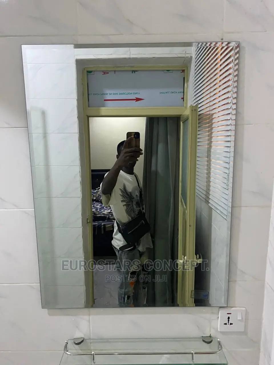 Plain Mirror With Glass Shelf