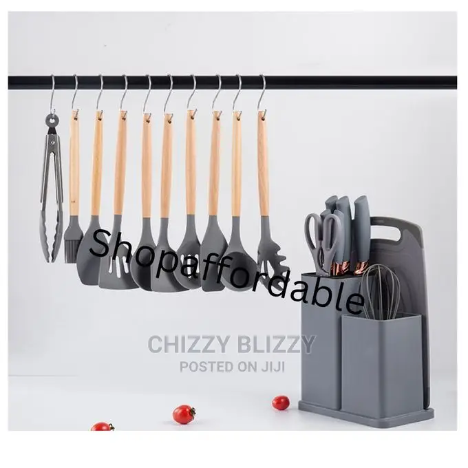 19sets of Silicone Kitchenware With Knife Sets