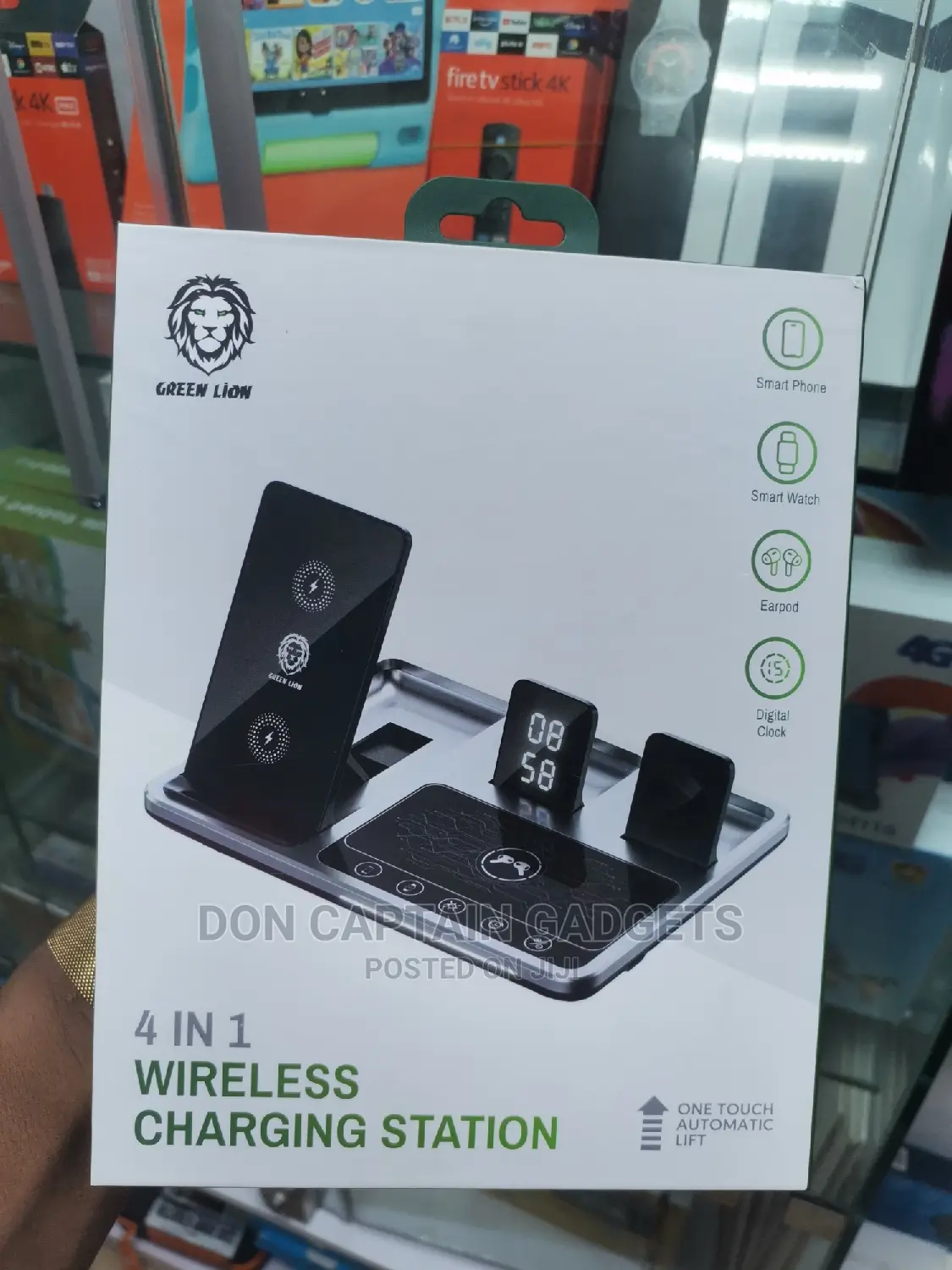 Wireless Charging Station 4in1 Green Lion