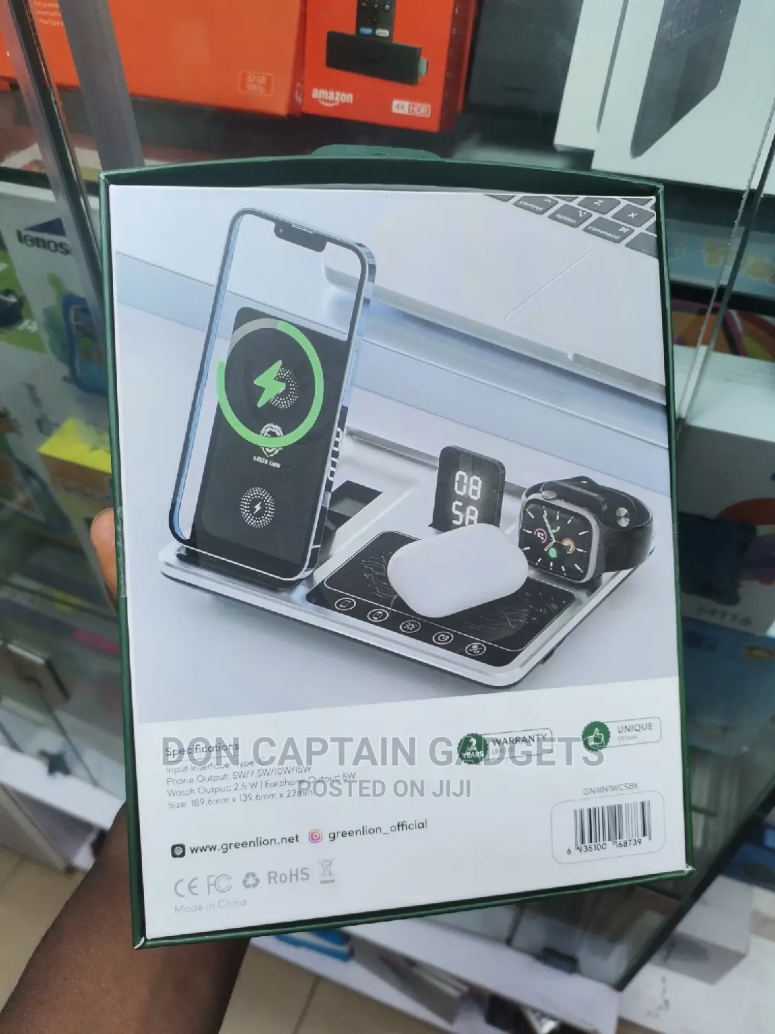 Wireless Charging Station 4in1 Green Lion