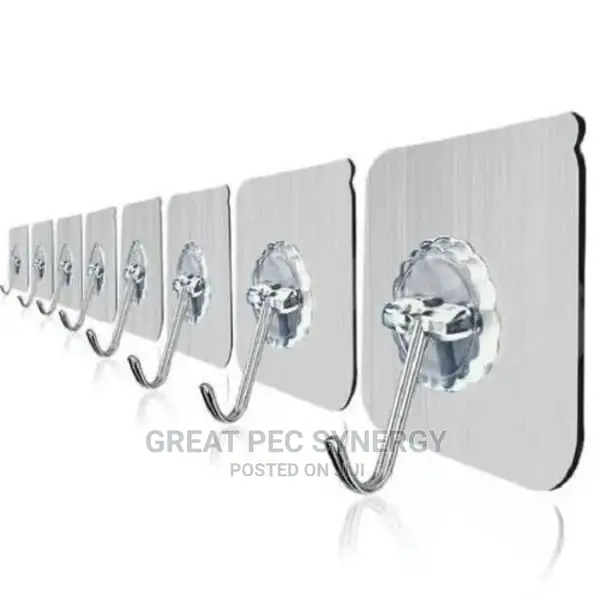 Strong Adhesive 6 in 1 Wall Stick Hook - Long Transparent